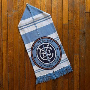 Adidas MLS New York City FC Unisex Blue White Orange Striped Unique 2 Side Scarf